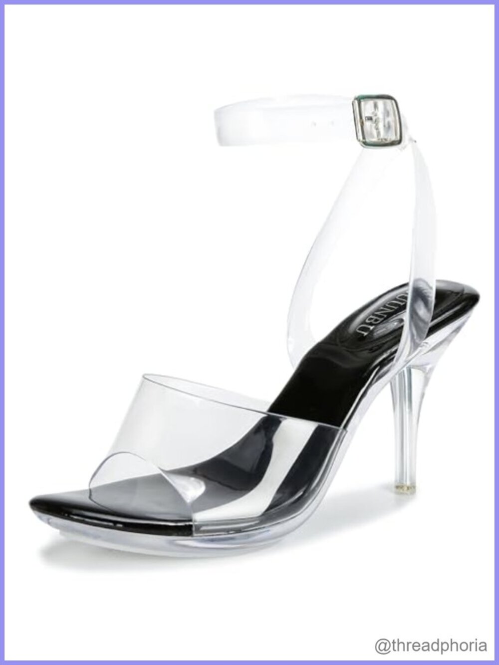 Clear Platform Heeled Sandals with Ankle Strap and Open Toe